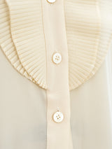 Escada Pleated Ruffle Blouse Top arcadeshops.com