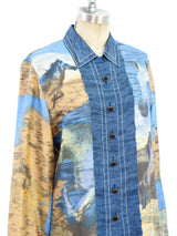 Escada Horse Printed Silk Blouse Top arcadeshops.com