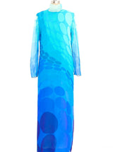 Hanae Mori Op-Art Printed Gown Dress arcadeshops.com