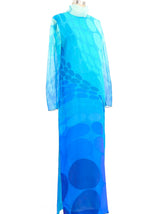 Hanae Mori Op-Art Printed Gown Dress arcadeshops.com