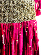 Diane Freis Pleated Silk Velvet Dress Dress arcadeshops.com