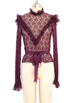Victorian Inspired Embellished Lace Top Top arcadeshops.com