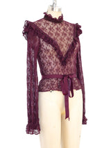 Victorian Inspired Embellished Lace Top Top arcadeshops.com