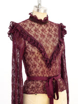 Victorian Inspired Embellished Lace Top Top arcadeshops.com
