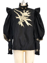 Victorian Embellished Balloon Sleeve Top Top arcadeshops.com