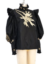 Victorian Embellished Balloon Sleeve Top Top arcadeshops.com