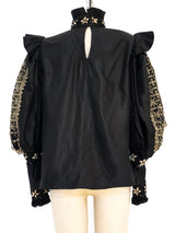 Victorian Embellished Balloon Sleeve Top Top arcadeshops.com