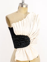 Embellished One Shoulder Ruffle Top Top arcadeshops.com