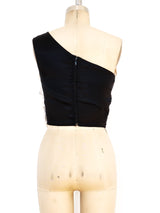 Embellished One Shoulder Ruffle Top Top arcadeshops.com