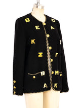 Adolfo Letter Pin Embellished Jacket Jacket arcadeshops.com