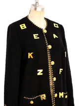 Adolfo Letter Pin Embellished Jacket Jacket arcadeshops.com