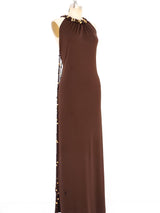 Loris Azzaro Beaded Fringe Jersey Maxi Dress Dress arcadeshops.com