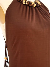 Loris Azzaro Beaded Fringe Jersey Maxi Dress Dress arcadeshops.com