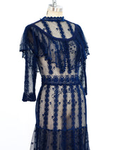 Indigo Crochet Tiered Ruffle Dress Dress arcadeshops.com