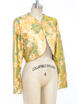 Yves Saint Laurent Metallic Floral Cropped Jacket Jacket arcadeshops.com