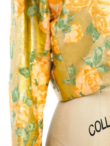 Yves Saint Laurent Metallic Floral Cropped Jacket Jacket arcadeshops.com