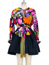 Oscar de la Renta Floral Cocktail Dress Dress arcadeshops.com