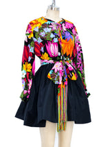 Oscar de la Renta Floral Cocktail Dress Dress arcadeshops.com