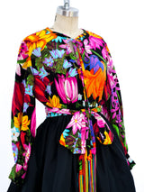 Oscar de la Renta Floral Cocktail Dress Dress arcadeshops.com