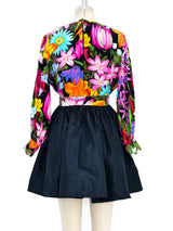 Oscar de la Renta Floral Cocktail Dress Dress arcadeshops.com