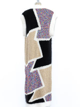 Mixed Knit Sleeveless Maxi Cardigan Jacket arcadeshops.com