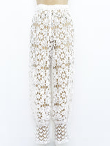 White Hand Crochet Balloon Pants Bottom arcadeshops.com