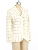 Rhinestone Embellished Ivory Jacket Jacket arcadeshops.com