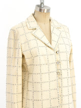 Rhinestone Embellished Ivory Jacket Jacket arcadeshops.com