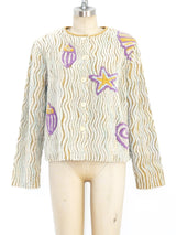 Chenille Seashell Motif Jacket Jacket arcadeshops.com