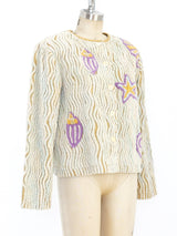 Chenille Seashell Motif Jacket Jacket arcadeshops.com