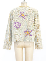Chenille Seashell Motif Jacket Jacket arcadeshops.com