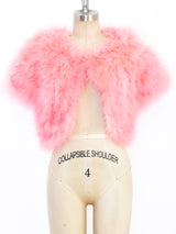 Cropped Hot Pink Marabou Feather Jacket Jacket arcadeshops.com