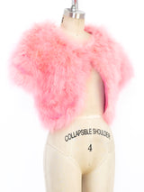 Cropped Hot Pink Marabou Feather Jacket Jacket arcadeshops.com