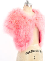Cropped Hot Pink Marabou Feather Jacket Jacket arcadeshops.com