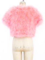 Cropped Hot Pink Marabou Feather Jacket Jacket arcadeshops.com