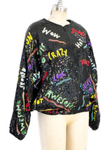 Sequin Embellished Novelty Bomber Jacket Jacket arcadeshops.com