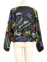 Sequin Embellished Novelty Bomber Jacket Jacket arcadeshops.com