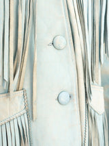 1950's Sky Blue Fringed Western Leather Jacket Jacket arcadeshops.com
