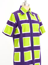 1971 Marimekko Geometric Printed Shirt Dress Dress arcadeshops.com