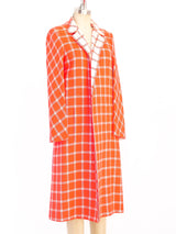 Pauline Trigere Neon Check Coat Jacket arcadeshops.com
