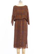 Chocolate Silk Chiffon Printed Dress Dress arcadeshops.com