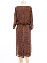 Chocolate Silk Chiffon Printed Dress Dress arcadeshops.com