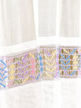 1930's Pastel Embroidered Smocked Gauze Dress Dress arcadeshops.com