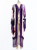 Velvet Floral Fringe Duster Jacket arcadeshops.com