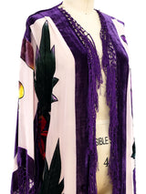 Velvet Floral Fringe Duster Jacket arcadeshops.com
