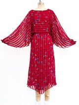 Striped Silk Chiffon Midi Dress Dress arcadeshops.com