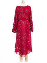 Striped Silk Chiffon Midi Dress Dress arcadeshops.com