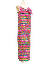 Floral Striped Paisley Silk Dress Dress arcadeshops.com