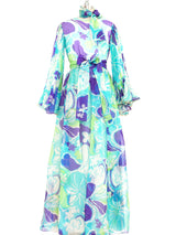 Oscar de la Renta Floral Printed Organza Gown Dress arcadeshops.com