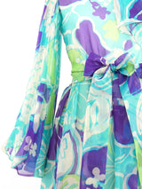 Oscar de la Renta Floral Printed Organza Gown Dress arcadeshops.com